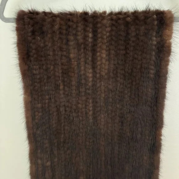 Vintage Mink Fur Wrap / Scarf w/ Fringe & Pockets. Classic Old Hollywood Style - Picture 5 of 7